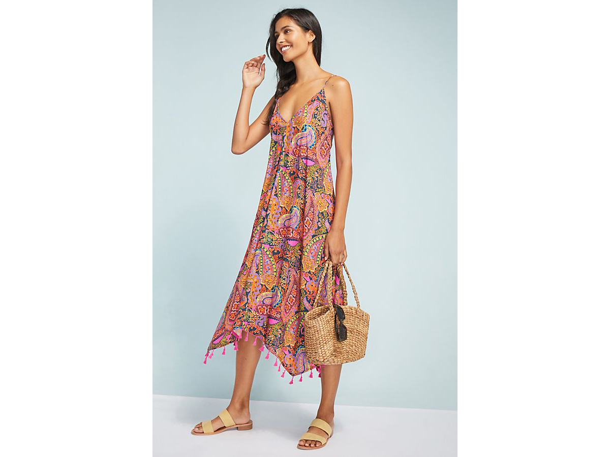 anthropologie Allihop Tasseled Cover-Up Dress