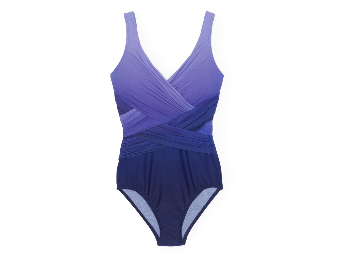 land's end Women's Slender Wrap One Piece Swimsuit with Tummy Control Print