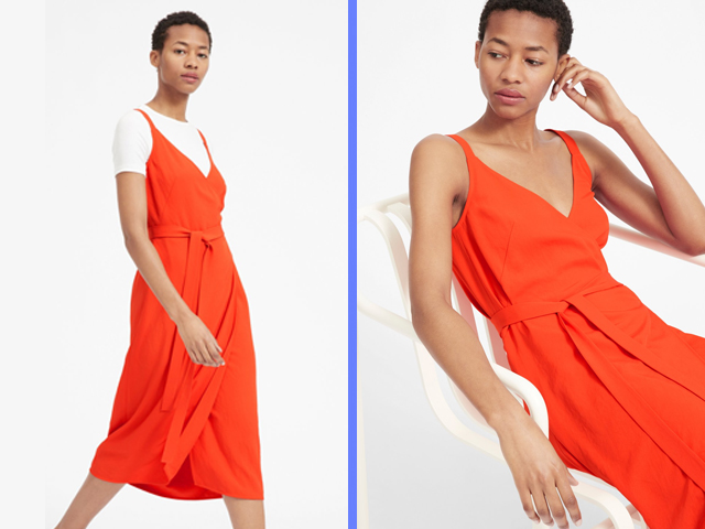 Everlane Japanese GoWeave Tank Wrap Dress