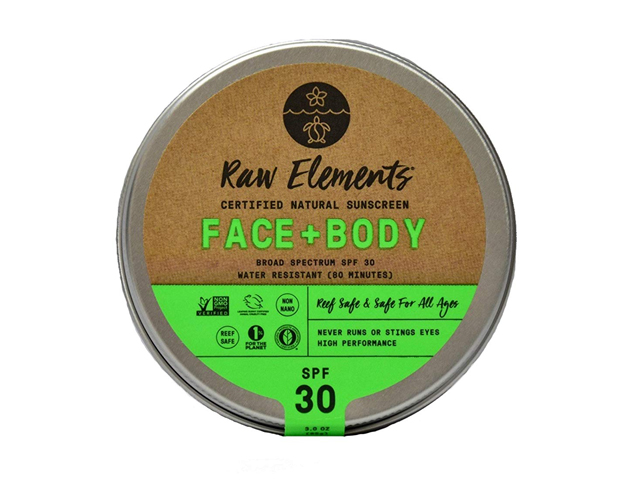 Raw Elements Face and Body Certified Natural Sunscreen SPF 30