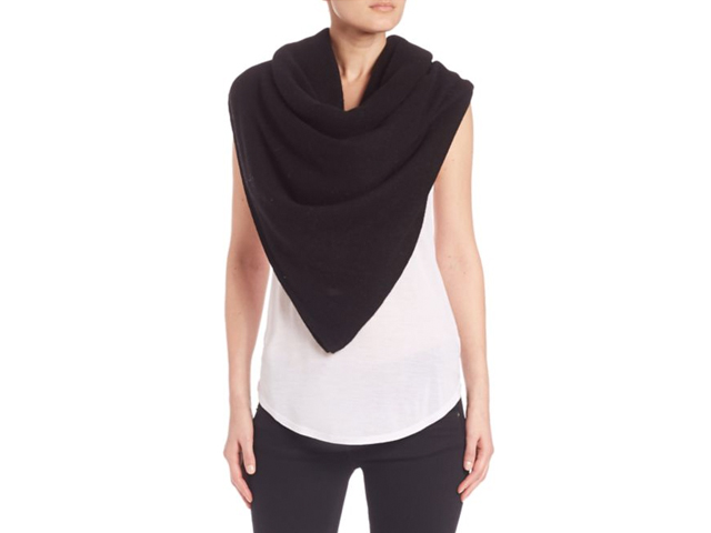 Saks Fifth Avenue White + Warren Cashmere Travel Wrap
