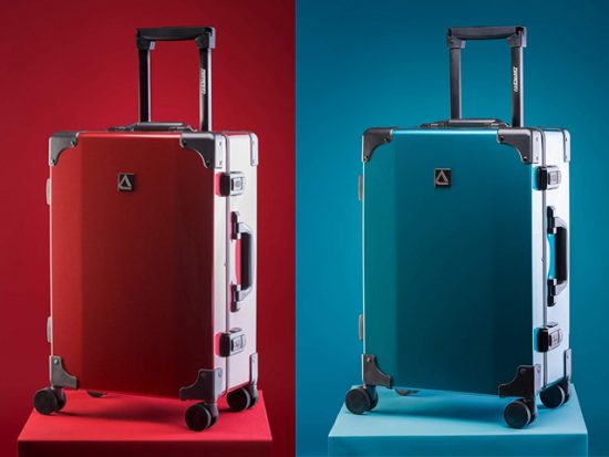 Andiamo Luggage Classico Zipperless Suitcase Red & Blue