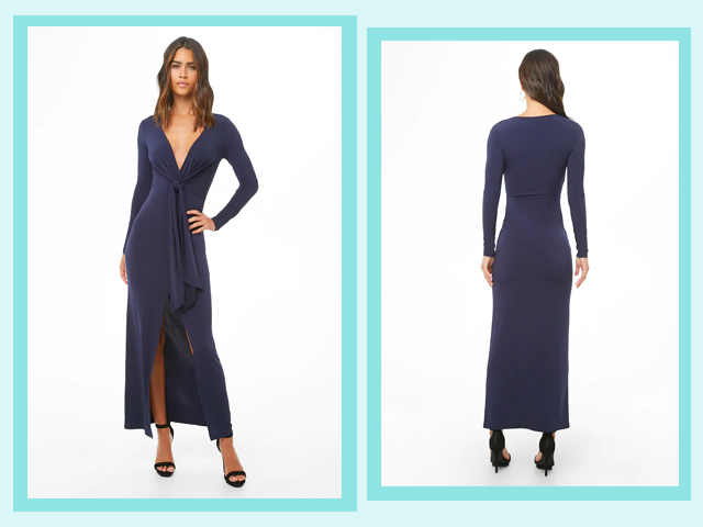 Forever 21 Tie-Front Slit Maxi Dress