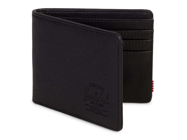 Hank Leather Wallet HERSCHEL SUPPLY CO. in Black Pebbled Leather