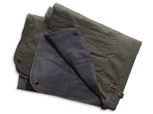 LLBean Olive Waxed-Canvas Outdoor Blanket, Travel Blanket