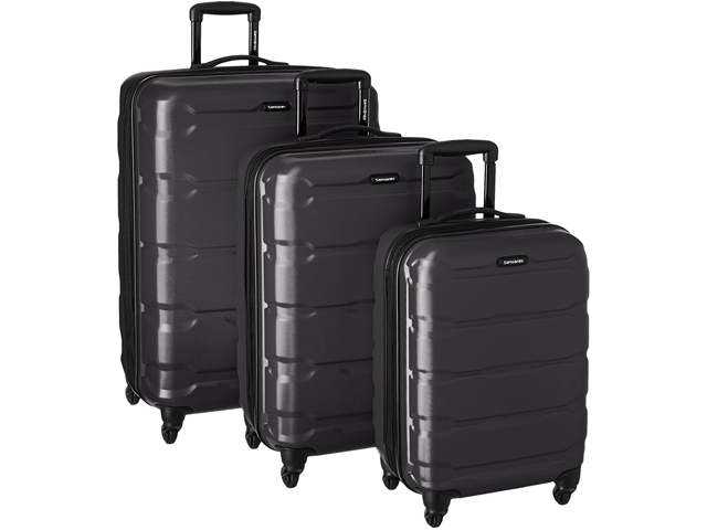 Samsonite Omni PC 3 Piece Set Spinner 20 24 28, Black Luggage Set