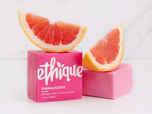 Ethique Eco-Friendly Shampoo Bar for Normal Hair with Grapefruit & Vanilla Scent, Pinkalicious 3.88 oz