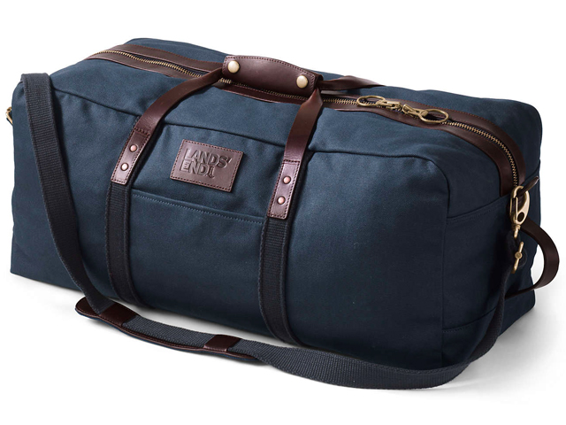 Lands End Waxed Canvas Duffle Bag