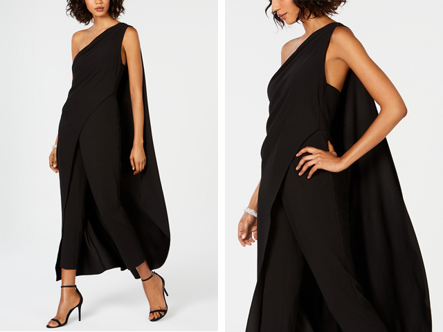 Adrianna Papell One-Shoulder Crepe Jumpsuit