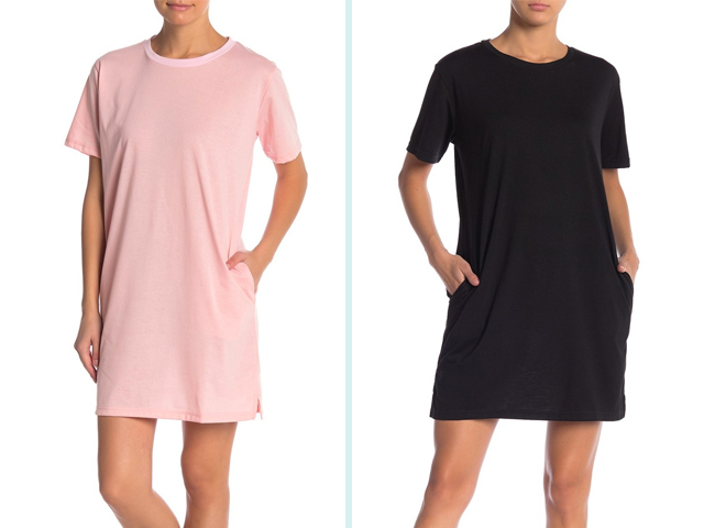 Cotton Emporium Solid T-Shirt Pocket Dress