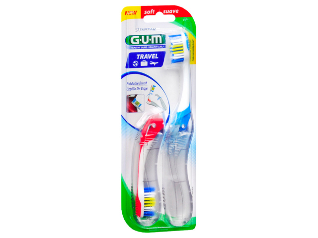 G-U-M Folding Travel Toothbrush, Soft Assorted