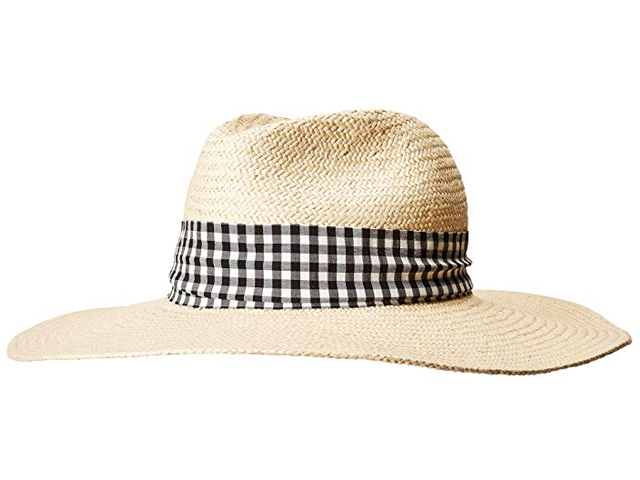 Hat Attack Shoshanna Collaboration Lucia Sun Hat with Gingham Trim