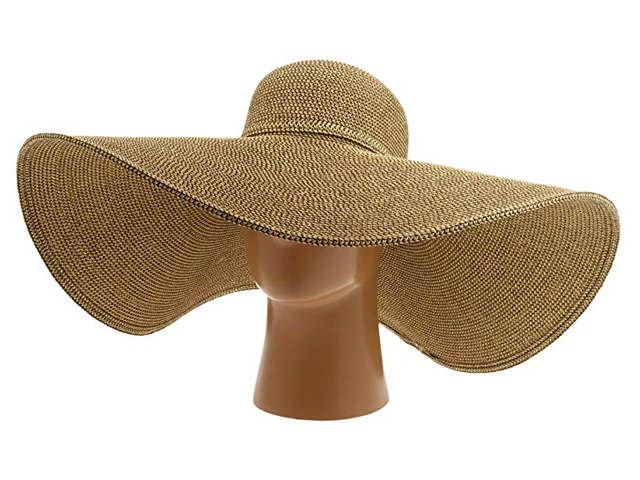 2019 Classical Wheat Straw Hat Summer Cap 18cm Large Wide Brim Sun Hat 