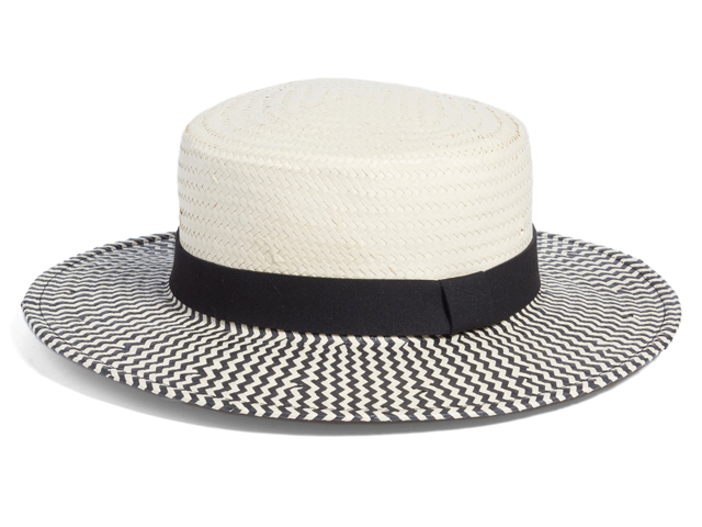 Two-Color Boater Hat SOMETHING NAVY