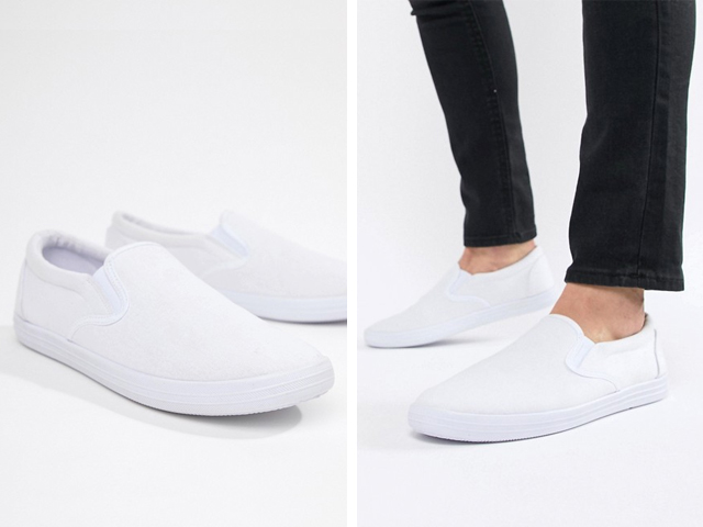 cheap white slip on shoes