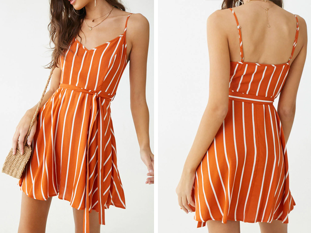 Forever21 Striped V-Neck Mini Dress.