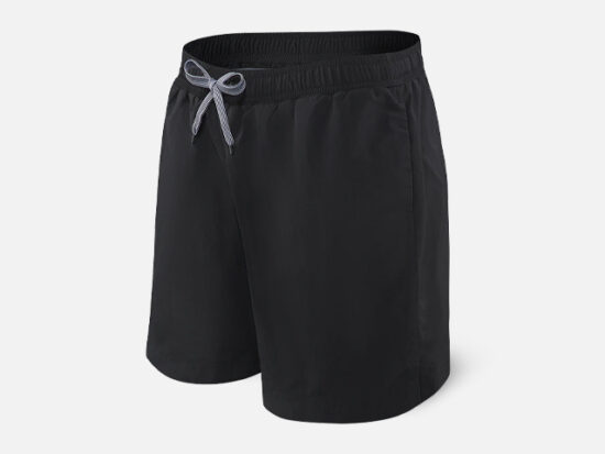 Domple Mens Striped Beach Drawstring Classic Swim Drawstring Boardshorts