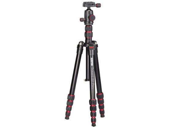 Sunpak - TravelLite Pro Reverse Folding 63" Tripod - Black with red accents