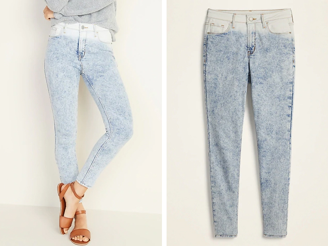 Old Navy High-Rise Secret-Slim Pockets Dip-Dye Rockstar Jeans for Women.