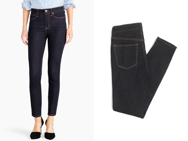 J.Crew Factory 9" high-rise skinny jean in rinse wash.