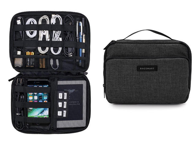 BAGSMART 3-Layer Travel Electronics Cable Organizer.
