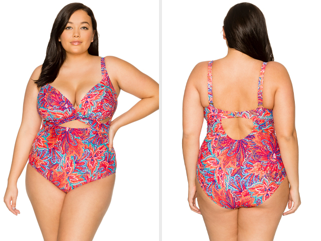 Sasha Cutout Over The Shoulder One Piece Swimsuit.