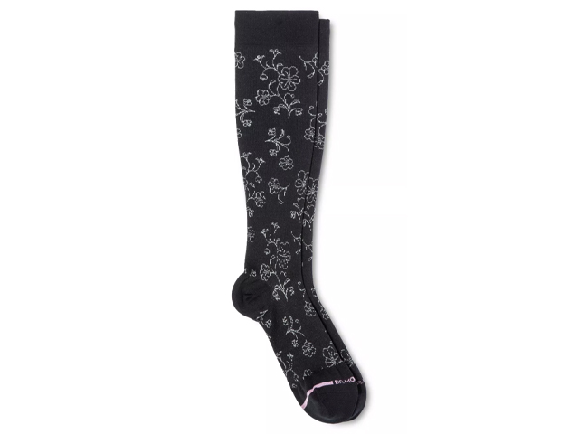 Dr. Motion Women's Mild Compression Floral Dropout Knee High Socks.