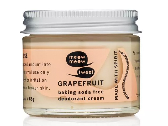 Meow Meow Tweet Deodorant Cream - Baking Soda Free Grapefruit.
