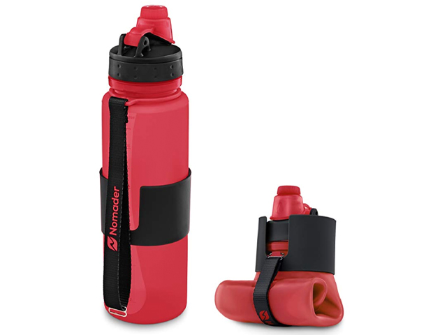 Nomader Collapsible Water Bottle - Leak Proof Twist Cap - BPA Free, 22 oz.