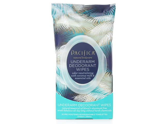 Pacifica Underarm Deodorant Wipes with Coconut Milk & Essential Oils.