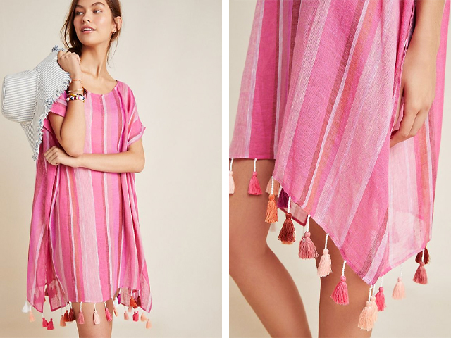 Seafolly Horizon Striped Linen Caftan.