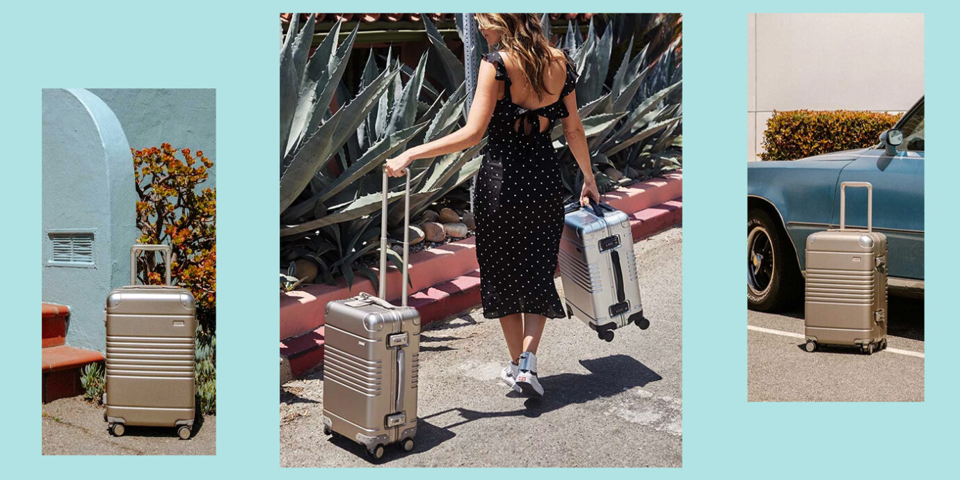 it luggage black & rose gold trim 31 inch suitcase