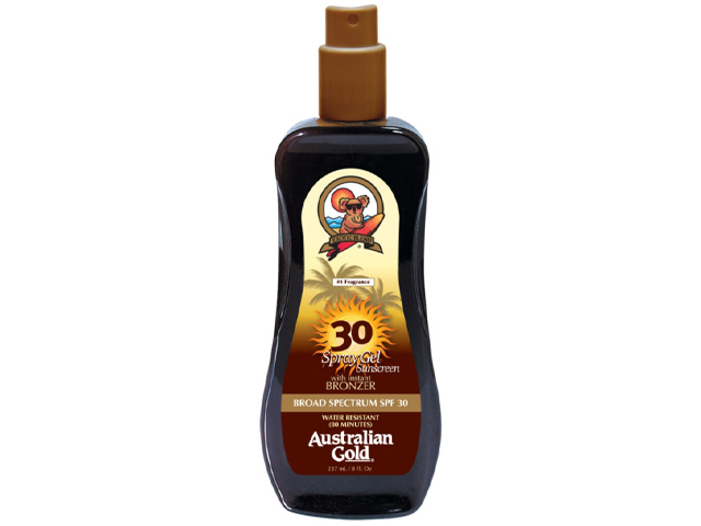 Australian Gold Spray Gel with Instant Bronzer SPF 30.