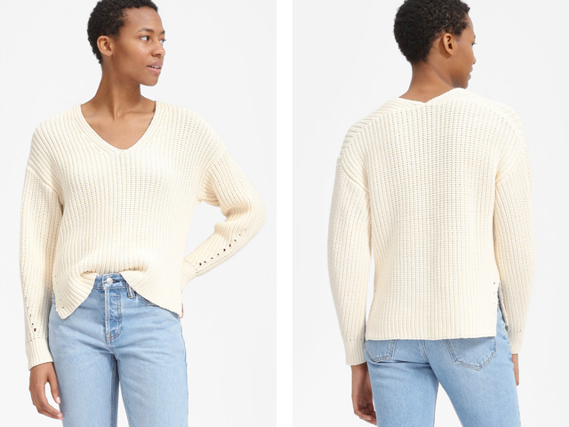 Everlane The Texture Cotton V-Neck.