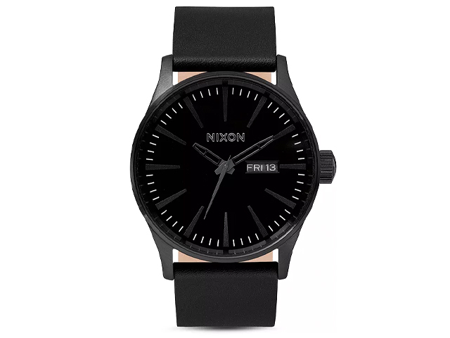 Nixon The Sentry Leather Strap Watch, 42mm.