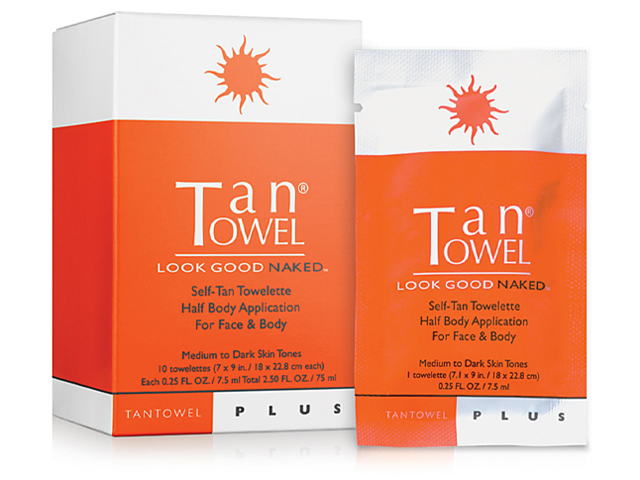 Tan Towel Plus Self-Tan Towelette Half Body Application For Face & Body.