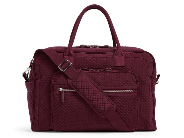 Vera Bradley Iconic Weekender Travel Bag in Mulled Wine.