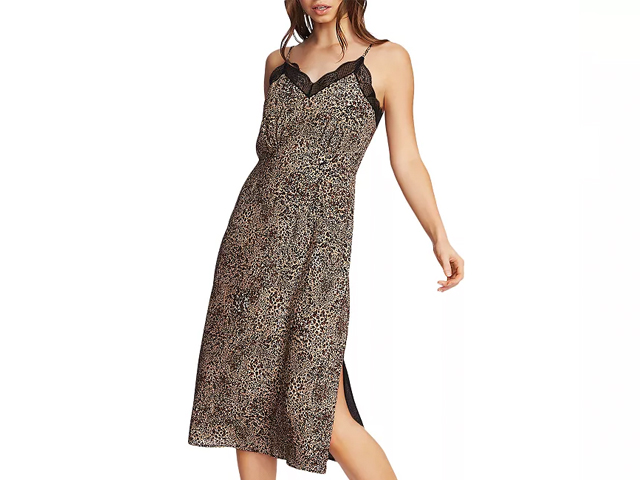 1.STATE Leopard Print Slip Dress.