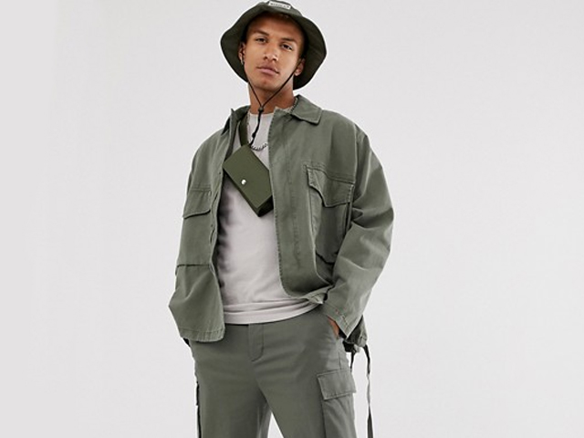 ASOS DESIGN utility jacket in khaki.