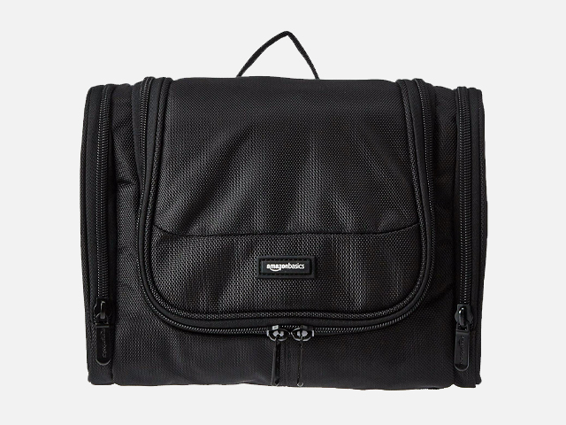 AmazonBasics Hanging Travel Toiletry Kit Bag - Black.