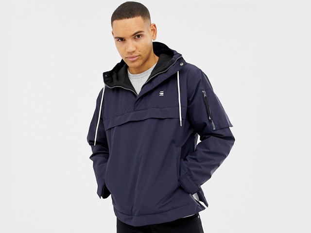 G-Star Rackam hooded anorak jacket in blue.