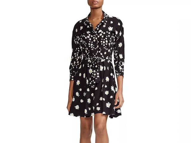 Maje Rafi Daisy Print Shirt Dress.