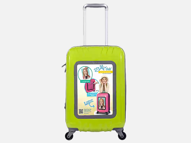 Travelers Club® Selfie Club™ 20-Inch Personalized Hardside Rolling Carry-On in Lime.