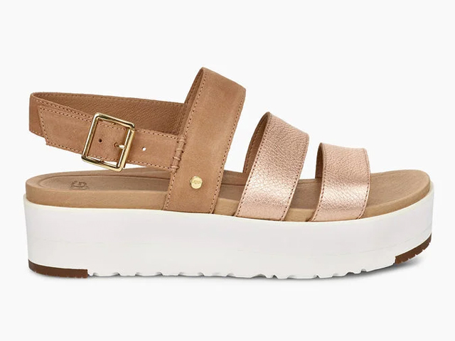 UGG BRAELYNN METALLIC SANDAL.