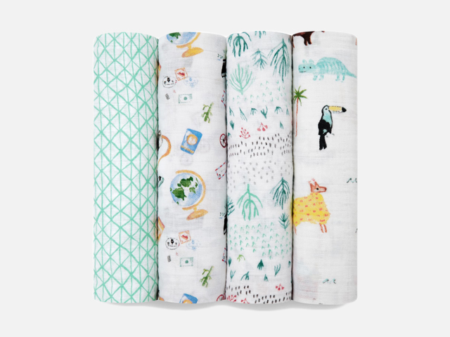 Set of 4 Classic Swaddling Cloths ADEN + ANAIS.