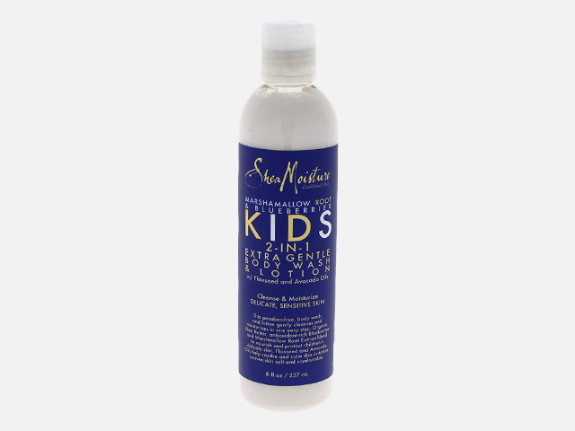 Shea Moisture Marshmallow Root & Blueberries Kids 2-in-1 Extra Gentle Lotion Body Wash.