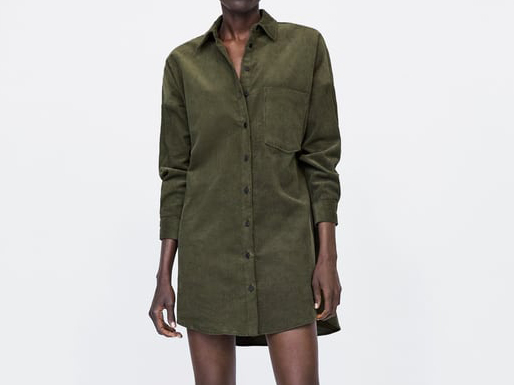 Zara CORDUROY SHIRT DRESS