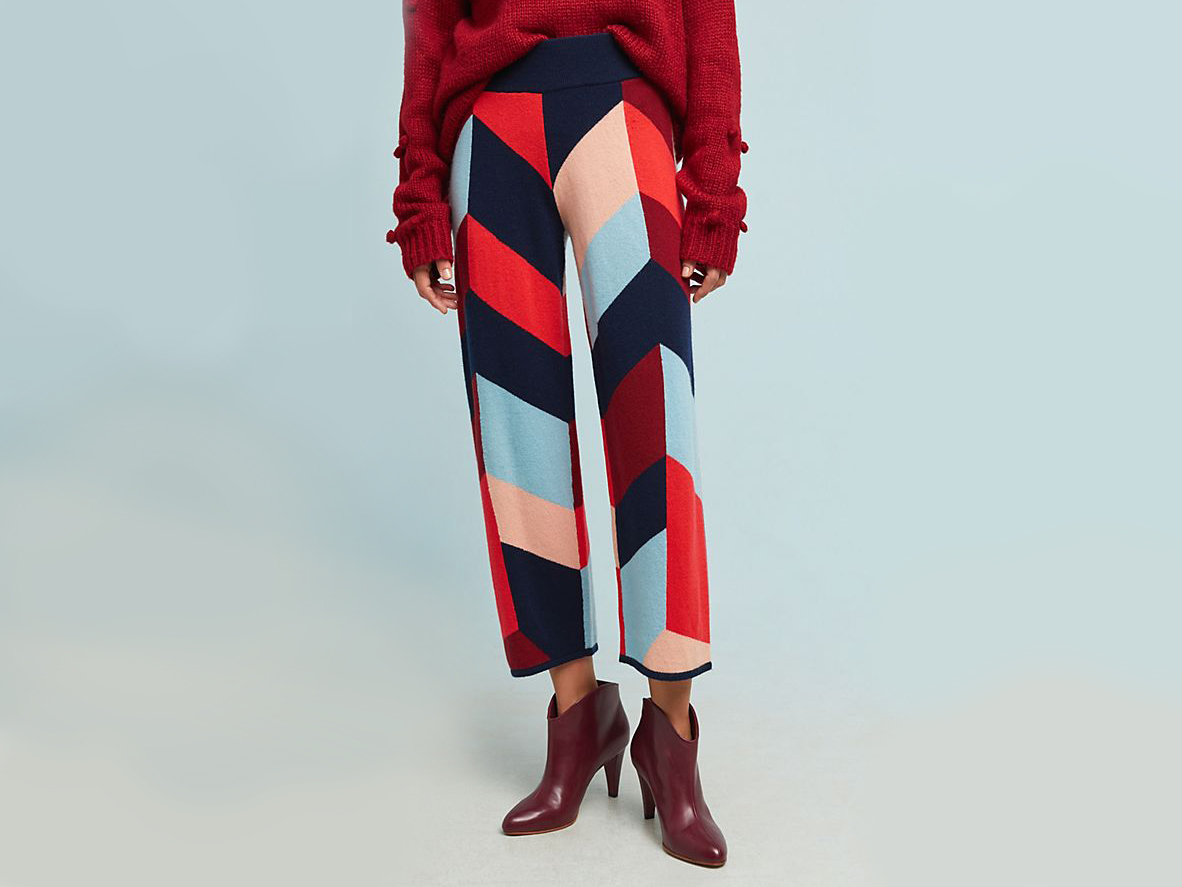 anthropologie Colorblocked Sweater Pants