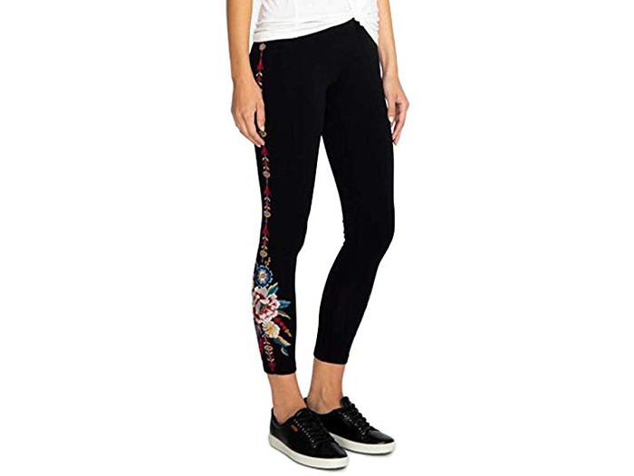 Johnny Was JWLA Black Embroidered Dariella Leggings