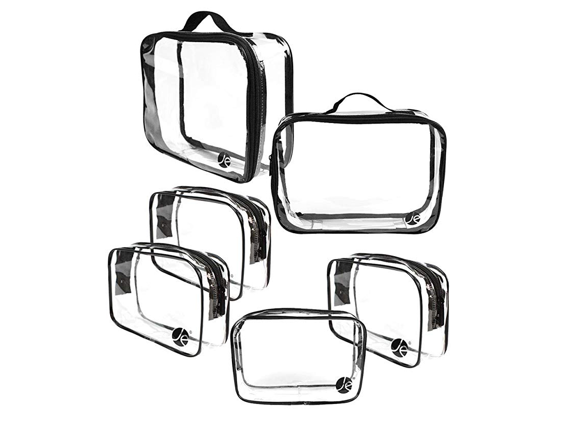 JAVOedge (3 PACK)/(5 PACK) Clear Cosmetic Makeup Zipper Bag